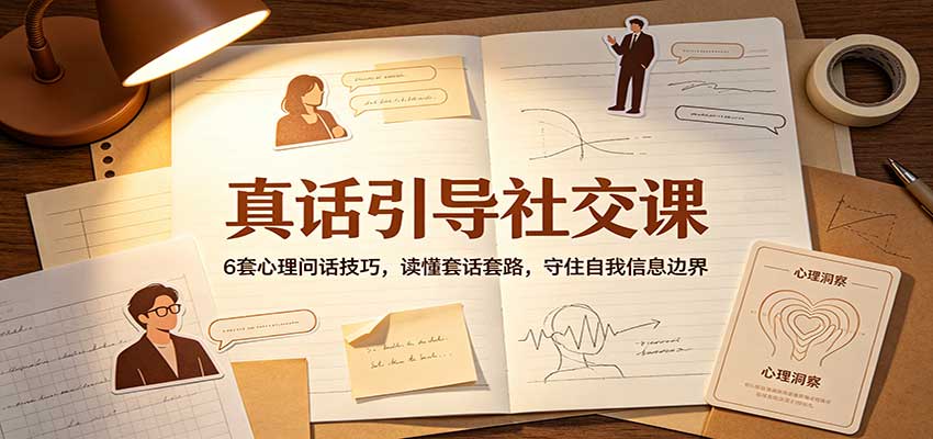 真话引导社交课:6套心理问话技巧,读懂套话套路,守住自我信息边界|副业联盟