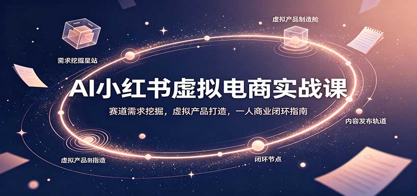 AI小红书虚拟电商实战课：赛道需求挖掘，虚拟产品打造，一人商业闭环指南 - 副业联盟|副业联盟
