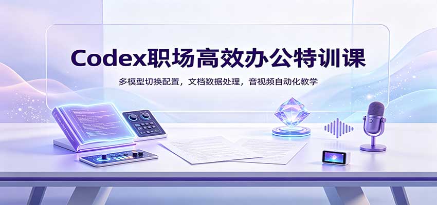 Codex职场高效办公特训课:多模型切换配置,文档数据处理,音视频自动化教学|副业联盟