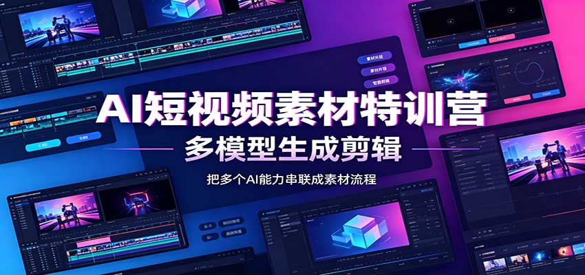 AI短视频素材特训营:Codex本地部署实操,多模型生成剪辑,爆量素材挖掘教学|副业联盟