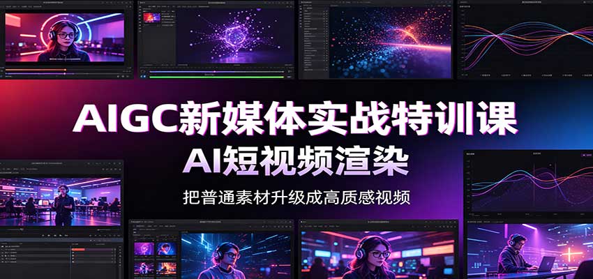 AIGC新媒体实战特训课:工具入门实操,AI短视频渲染,数字人商业视频制作|副业联盟