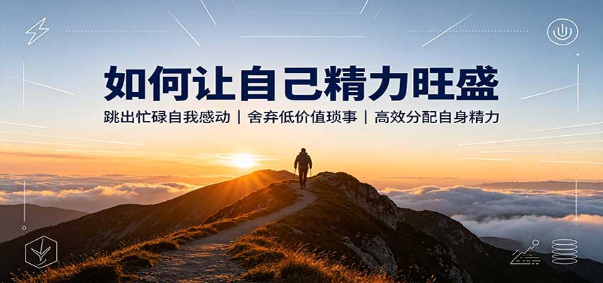 如何让自己精力旺盛:跳出忙碌自我感动,舍弃低价值琐事,高效分配自身精力|副业联盟