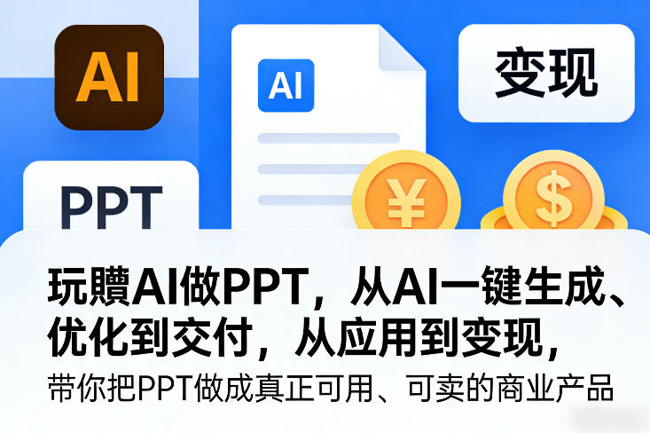 玩賺AI做PPT，从AI一键生成、优化到交付，从应用到变现，带你把PPT做成真正可用、可卖的商业产品(更新0904) - 副业联盟|副业联盟