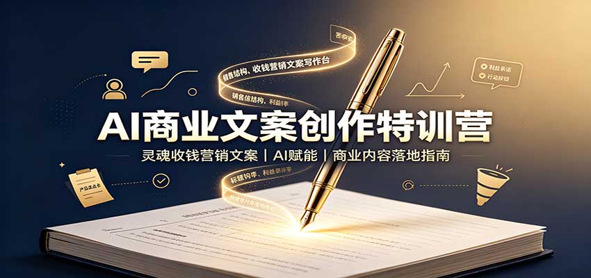 AI商业文案创作特训营:灵魂收钱营销文案,AI赋能,商业内容落地指南|副业联盟