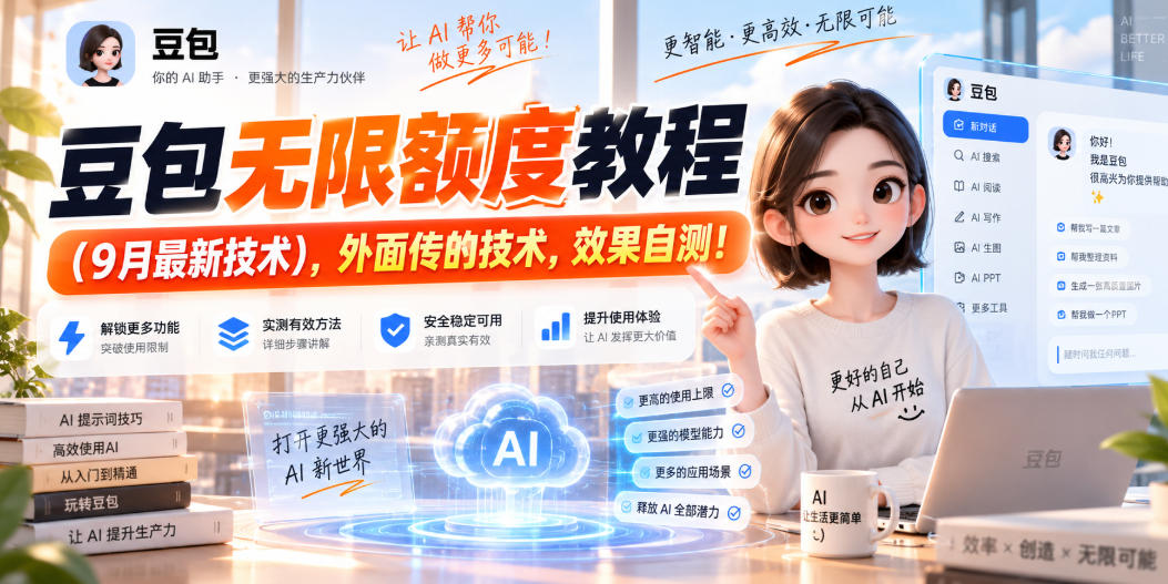 豆包无限额度教程(9月最新技术),外面传的技术,效果自测!|副业联盟