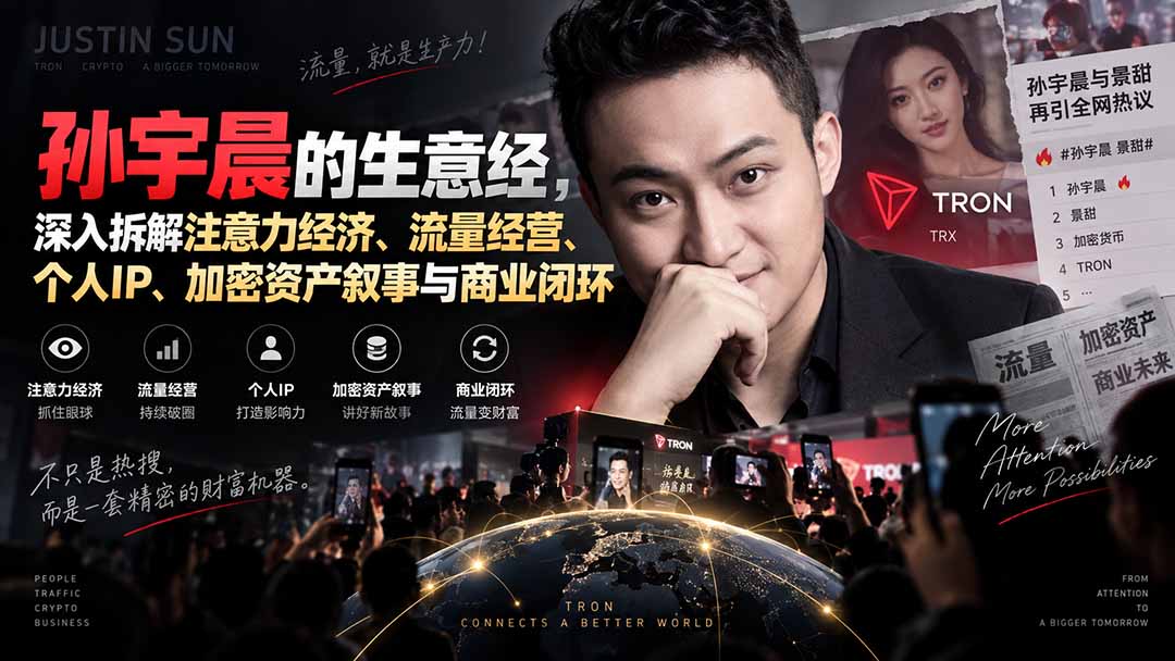 某星球精华文章——孙宇晨的生意经,深入拆解注意力经济、流量经营、个人IP、加密资产叙事与商业闭环|副业联盟