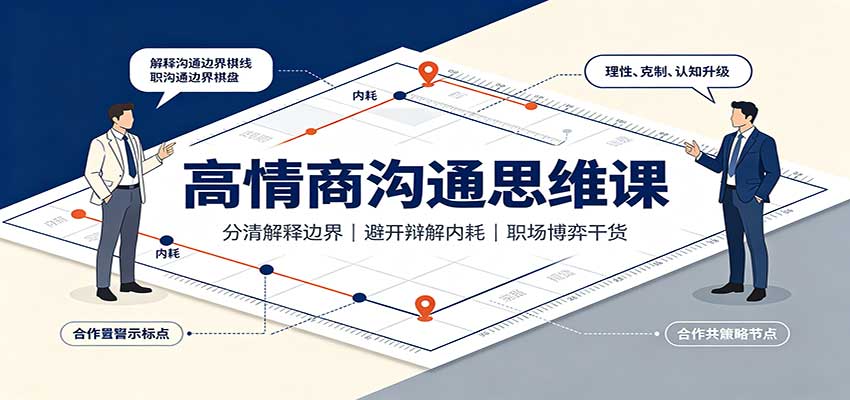 高情商沟通思维课:分清解释边界,避开辩解内耗,职场博弈干货|副业联盟