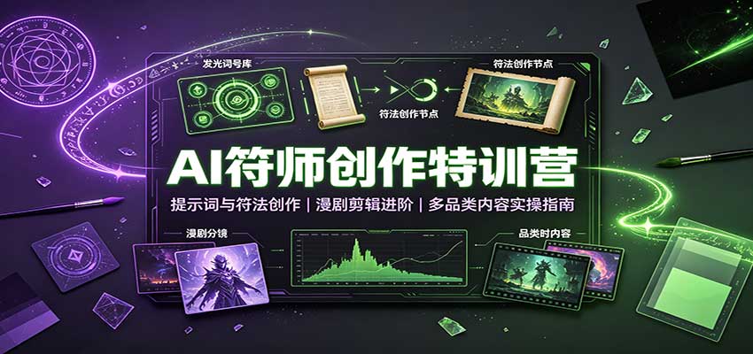 AI符师创作特训营:提示词与符法创作,漫剧剪辑进阶,多品类内容实操指南|副业联盟