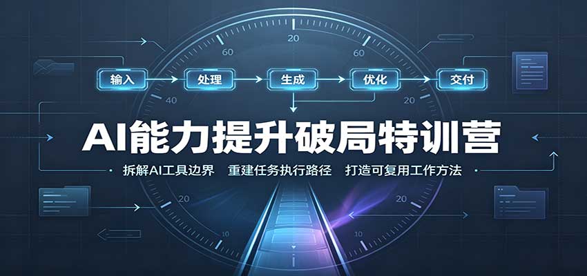 AI能力提升破局特训营：掌握AI交互逻辑，内容创作，搭建工作流|副业联盟