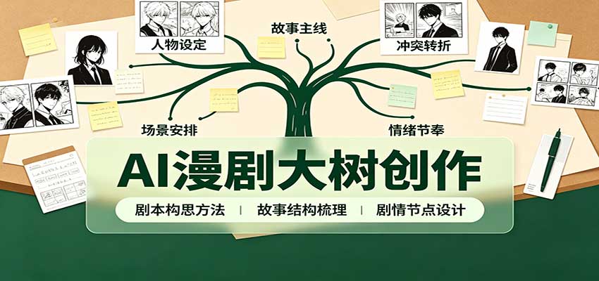 AI漫剧大树创作：剧本构思课程讲解，软件插件配置，配套工具资料完整梳理|副业联盟