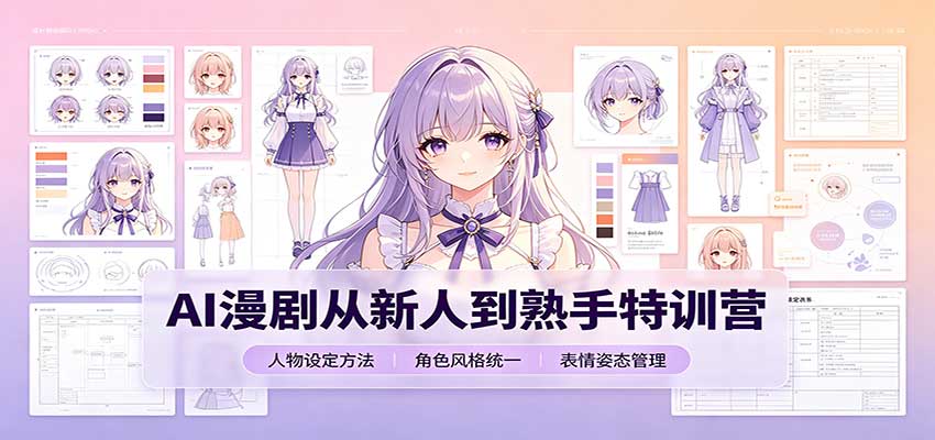 AI漫剧从新人到熟手特训营：剧本分镜创作，提示词模板，人物设定与工具资源|副业联盟