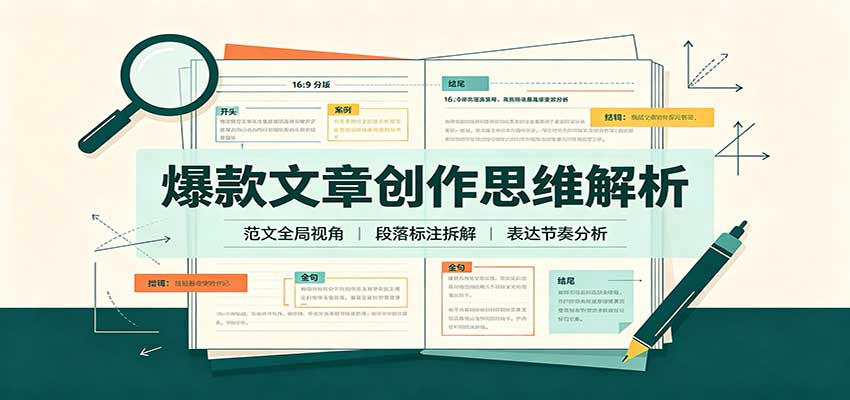 爆款文章创作思维解析：全局视角拆解范文，梳理行文逻辑，搭配真实拆文实操案例|副业联盟