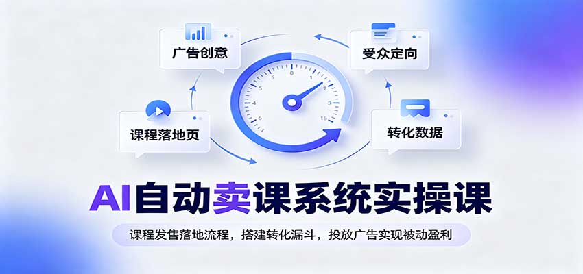 AI自动卖课系统实操课：课程发售落地流程，搭建转化漏斗，投放广告实现被动盈利|副业联盟