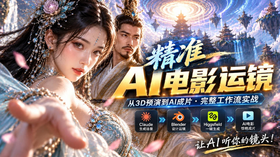 AI视频终于能精准运镜了!Claude+Blender+Higgsfield免费插件实测|副业联盟