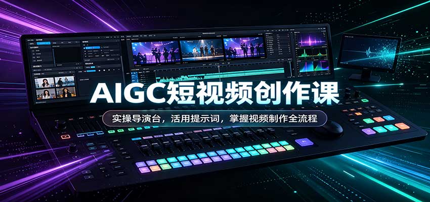 AIGC短视频创作课:实操导演台,活用提示词,掌握视频制作全流程|副业联盟