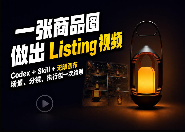 Codex+无限画布,把一张商品图变成可执行的Amazon Listing视频|副业联盟