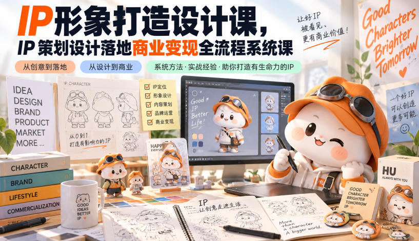 IP形象打造设计课,IP策划设计落地商业变现全流程系统课|副业联盟