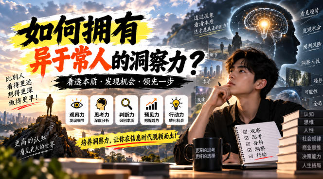 某公众号付费文章:如何拥有异于常人的洞察力?|副业联盟