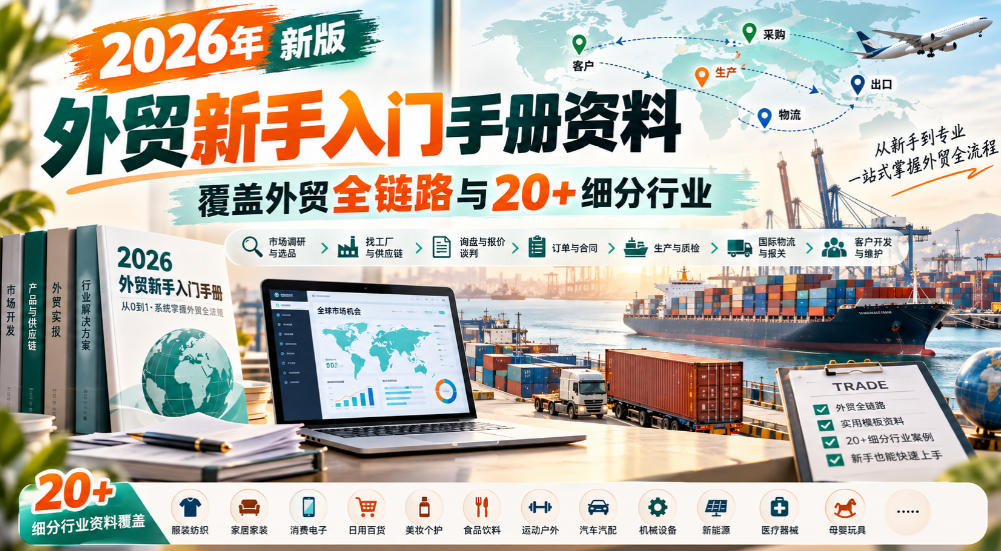 2026年新版外贸新手入门手册资料,覆盖外贸全链路与20+细分行业|副业联盟