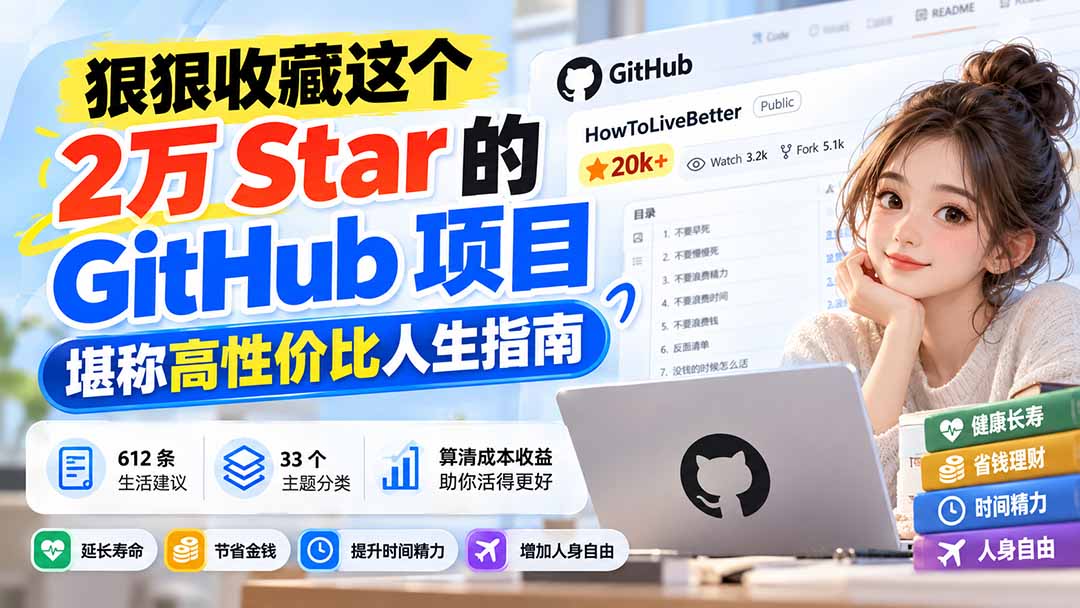 狠狠收藏这个 2 万 Star 的 GitHub 项目,堪称高性价比人生指南。|副业联盟