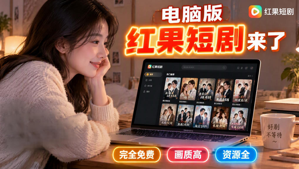 手机看短剧费眼?电脑版红果短剧来了,完全免费、画质高、资源全|副业联盟