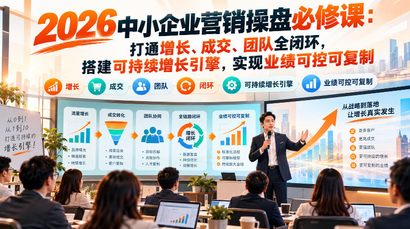 2026中小企业营销操盘必修课:打通增长、成交、团队全闭环,搭建可持续增长引擎,实现业绩可控可复制|副业联盟
