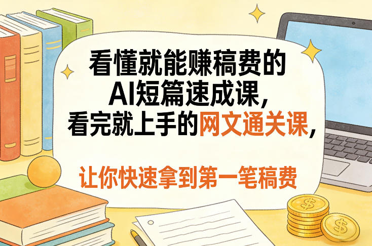看懂就能賺稿费的AI短篇速成课,看完就上手的网文通关课,让你快速拿到第一笔稿费(更新1008)|副业联盟