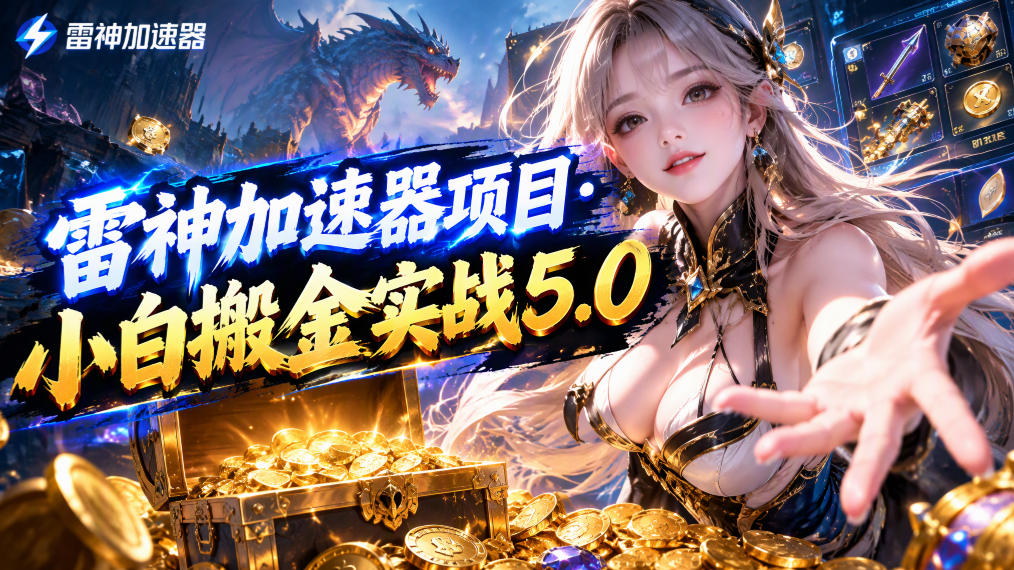 雷神加速器项目·小白搬金实战5.0，抖音W播100-150r，小白入局一天也能几十r - 副业联盟|副业联盟
