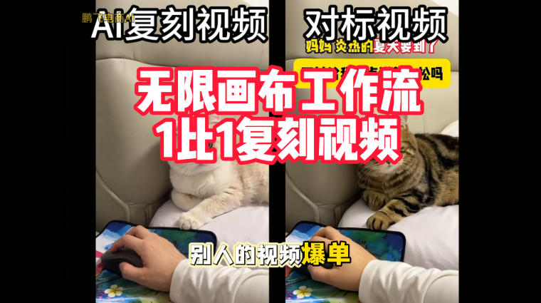 宠物带货视频复刻,无限画布工作流1比1,不用拍摄、不用布景、不用真人出镜,几分钟就能做出一条专业带货视频|副业联盟