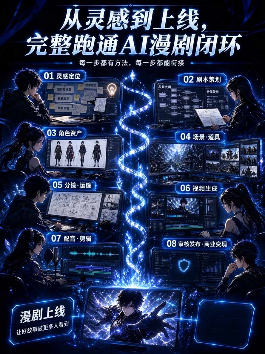 图片[2]|【无水印】2026AI漫剧创作与商业变现掘金营：打通选题→AI编剧→角色场景→自动分镜→视频生成→剪辑发布→运营变现 - 副业联盟|副业联盟