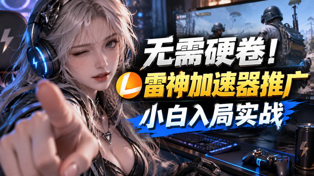 无需硬卷!雷神加速器推广,小白入局实战一天也能几十r|副业联盟