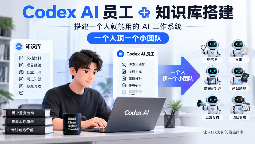 Codex AI员工+知识库搭建,搭建一个人就能用的AI工作系统,一个人顶一个小团队|副业联盟