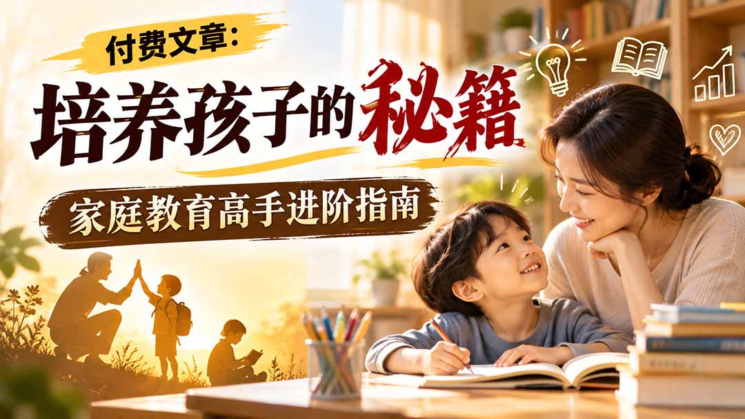 付费文章:培养孩子的秘籍,家庭教育高手进阶指南|副业联盟