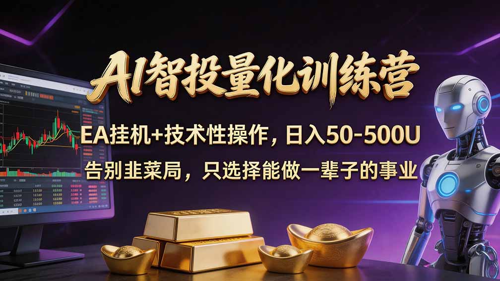 普通人也能玩转 AI 量化：不盯盘、不熬夜，一套智投 EA 让策略自动跑|副业联盟