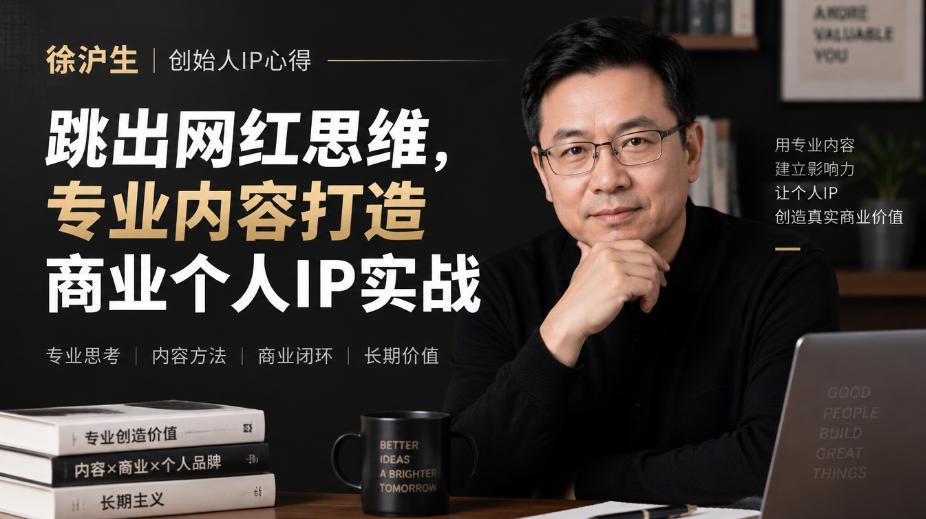 徐沪生创始人IP心得|跳出网红思维,专业内容打造商业个人IP实战【文档】|副业联盟