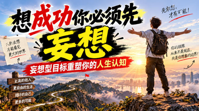 付费文章:想成功你必须先妄想,妄想型目标重塑你的人生认知|副业联盟