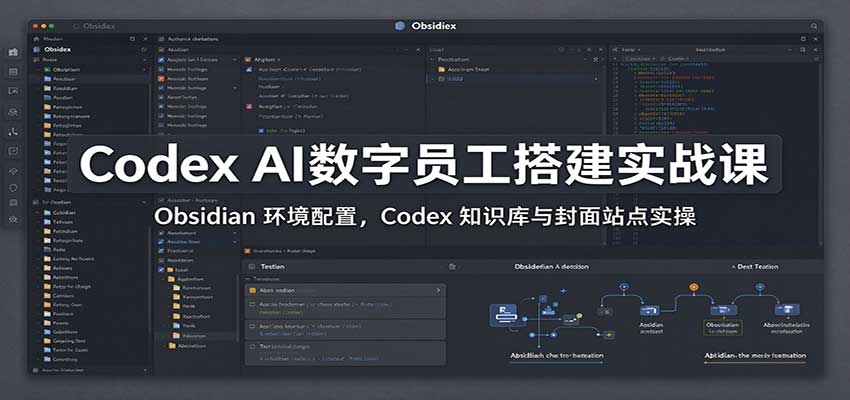 Codex AI数字员工搭建实战课:Obsidian 环境配置,Codex 知识库与封面站点实操|副业联盟