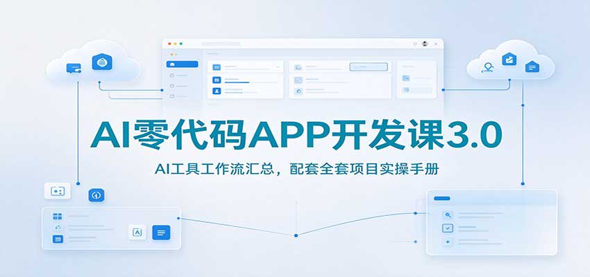 AI零代码APP开发课3.0：AI工具工作流汇总，配套全套项目实操手册|副业联盟