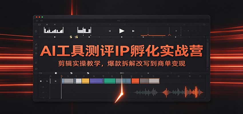 AI工具测评IP孵化实战营:剪辑实操教学,爆款拆解改写到商单变现|副业联盟