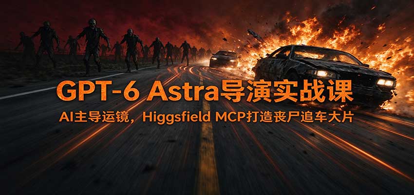 GPT-6 Astra导演实战课:AI主导运镜,Higgsfield MCP打造丧尸追车大片|副业联盟