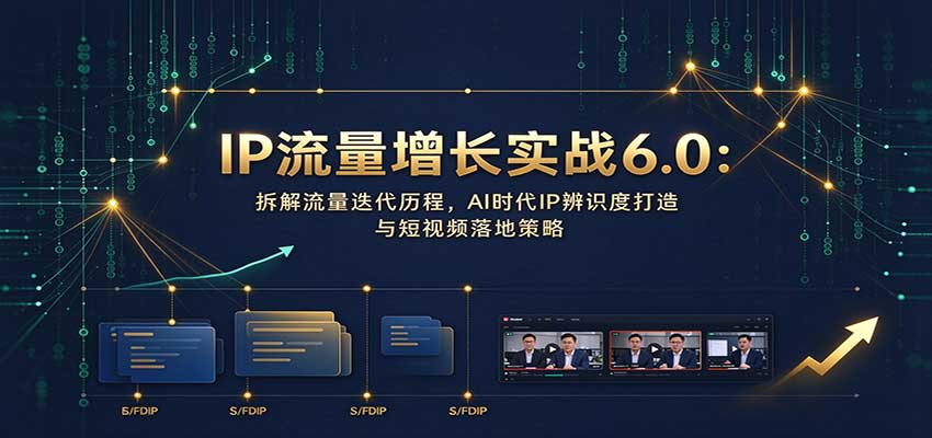 IP流量增长实战6.0:拆解流量迭代历程,AI时代IP辨识度打造与短视频落地策略|副业联盟