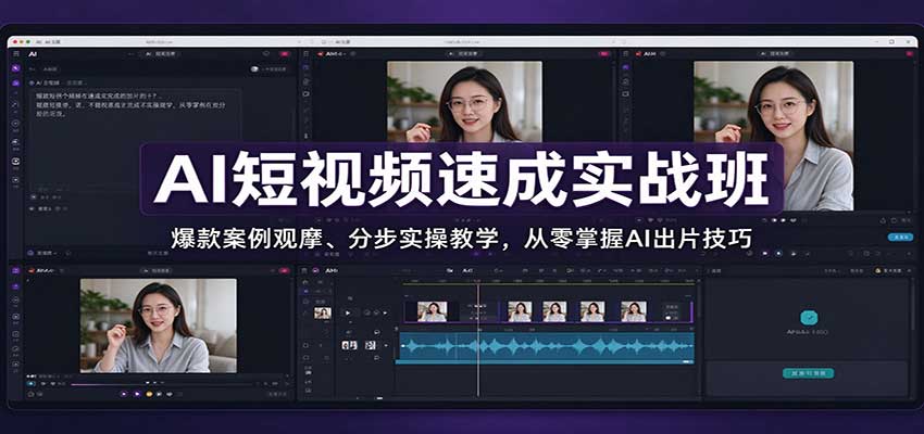 AI短视频速成实战班:爆款案例观摩、分步实操教学,从零掌握AI出片技巧|副业联盟