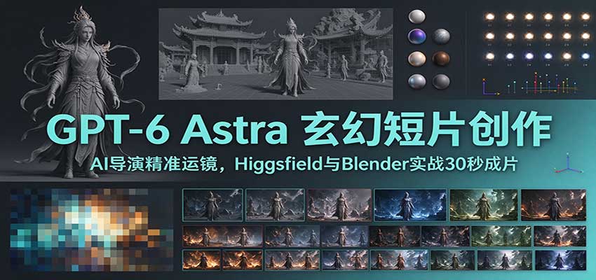 GPT-6 Astra 玄幻短片创作:AI导演精准运镜,Higgsfield与Blender实战30秒成片|副业联盟