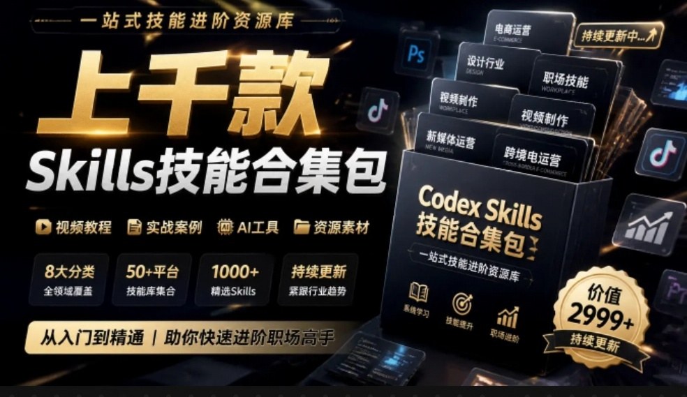 真值得收藏了，这次！上千款AI Skills技能直接被人打包好了，给AI工具备下了一整间技能商店 - 副业联盟|副业联盟