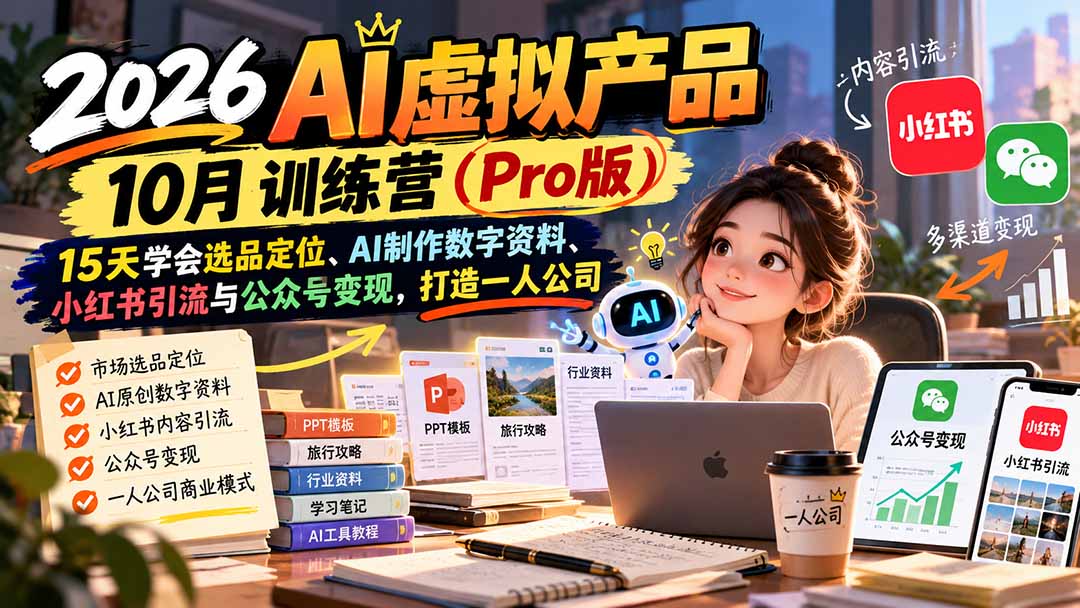 AI虚拟产品10月训练营(Pro版 - 副业联盟|副业联盟