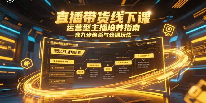 直播带货线下课，运营型主播培养指南，含九步绝杀与仓播玩法 - 副业联盟-副业联盟