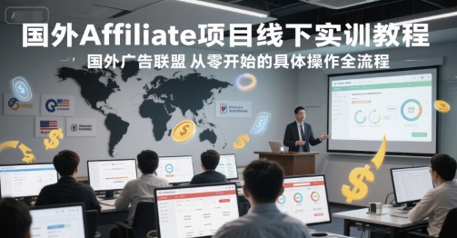 国外Affiliate项目线下实训教程，国外广告联盟从零开始的具体操作全流程 - 副业联盟-副业联盟
