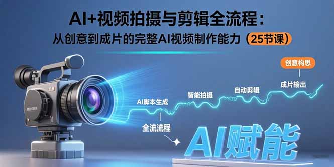 AI+视频拍摄与剪辑全流程：从创意到成片的完整AI视频制作能力(25节课 - 副业联盟-副业联盟
