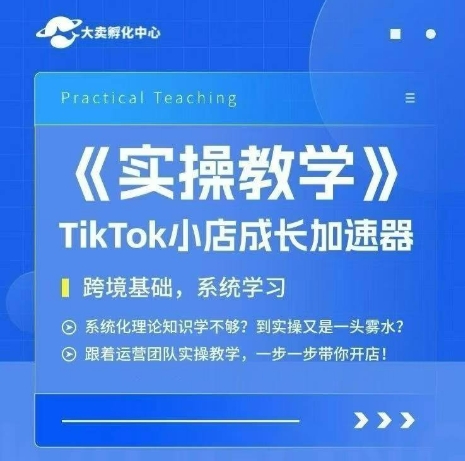 大卖家孵化中心TikTok实操课，TikTok小店成长加速器，跨境基础系统学习，一步一步带你开店 - 副业联盟-副业联盟