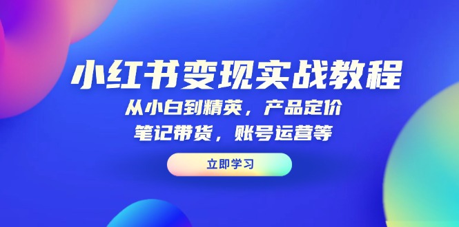 小红书变现实战教程：从小白到精英，产品定价，笔记带货，账号运营等 - 副业联盟-副业联盟